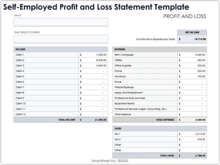 Can you do a profit and loss statement for self-employed?