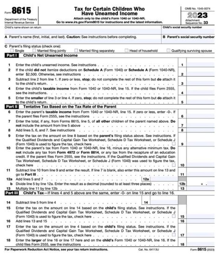 Does my child need to file Form 8615?