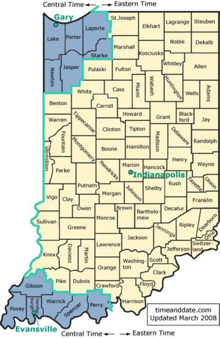 What part of Indiana does not change time?